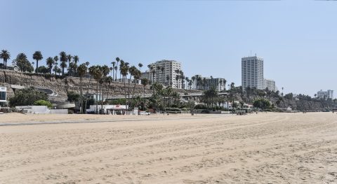 Santa Monica, California, beach and coastal bluffs