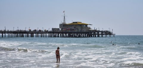 Santa Monica Pier from Santa Monica State Beach 01