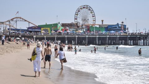 Santa Monica Pier from Santa Monica State Beach 03