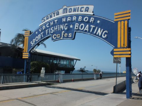 Santa Monica Pier sign, CA