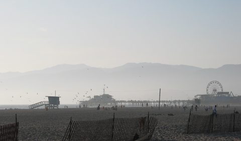 USA Santa Monica Beach and pier CA