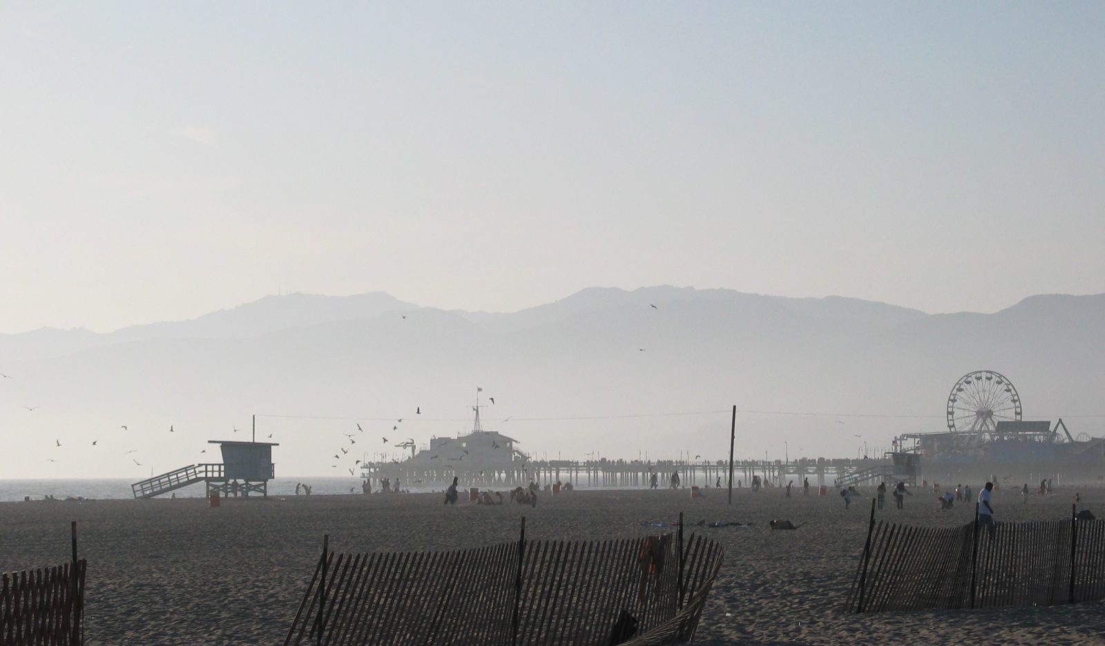 USA Santa Monica Beach and pier CA